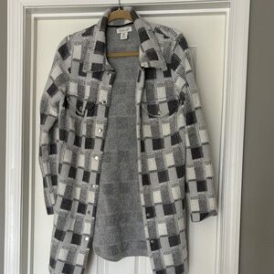 Rachel Zoe Black and White Checkered Utility Jacket